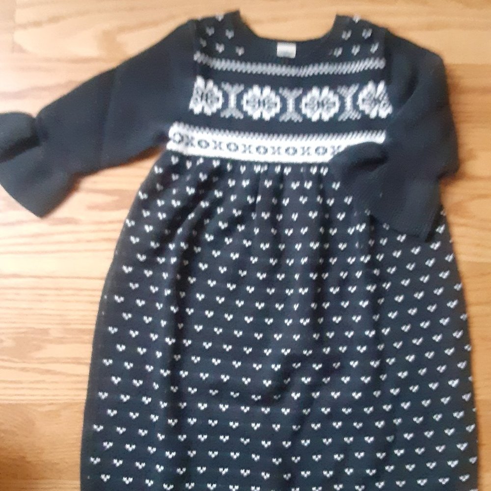 Girls OshKosh B'gosh Black & White Knit Dress